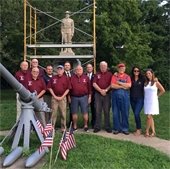 Township Officials, Veterans Affairs Committee Members, and the Sculptor with the Doughboy Monument 