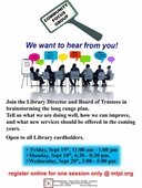 MTPL Community Focus Groups in September