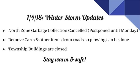 1/4/18: Winter Storm Updates