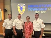 Committeewoman Kim Kratz with MTPD Deputy Chiefs