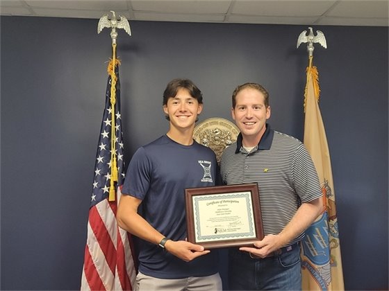 Aidan Hannigan and Mayor Tony Perry