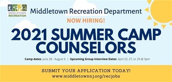 Middletown Recreation Hiring 2021 Summer Camp Counselors