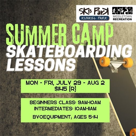 Middletown Recreation Summer Camp Skateboarding Lessons