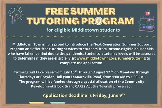 Next Generation Summer Support Program Application