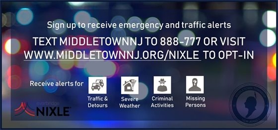 Graphic with information about how to sign up for Nixle