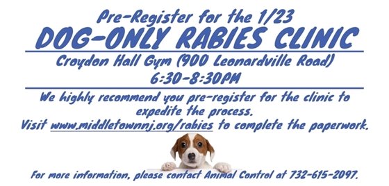 Dog-Only Rabies Clinic 1/23/20