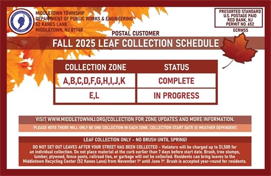 Fall 2025 Leaf Collection Schedule Update