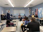 Perry Speaks with HS Students about Local Leadership