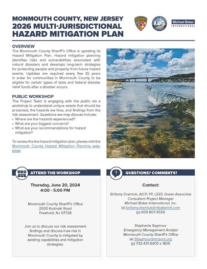 Monmouth County Hazard Mitigation Plan Workshop