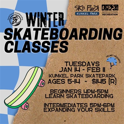 Middletown Recreation Winter Skateboarding Lessons