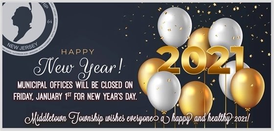 Happy Holidays: Municipal Office Closed 1/1/21
