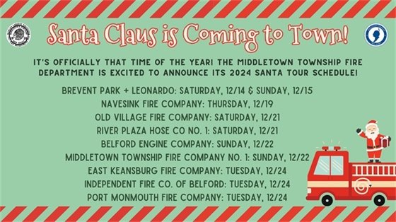 MTFD Santa Tour Schedule