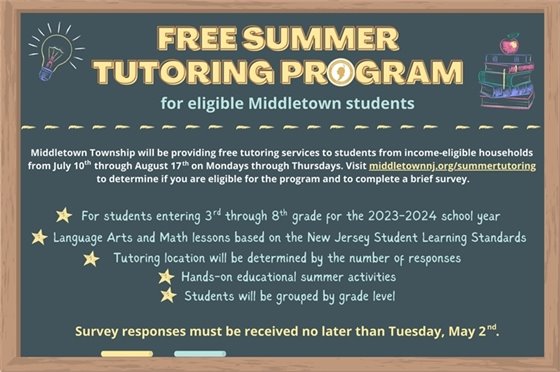 Free Summer Tutoring Program flyer