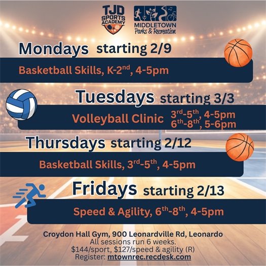 Middletown Parks & Recreation Youth Sports Classes and Clinics