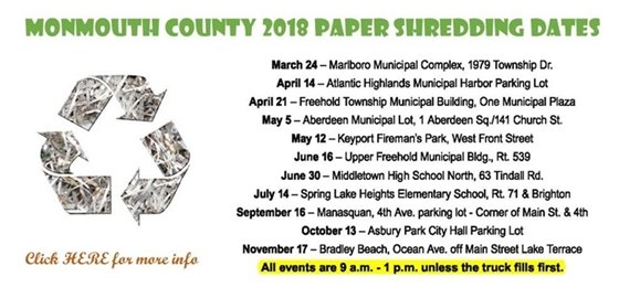 Monmouth County Shredding Dates 