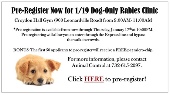 Dog Only Rabies Clinic 1-19