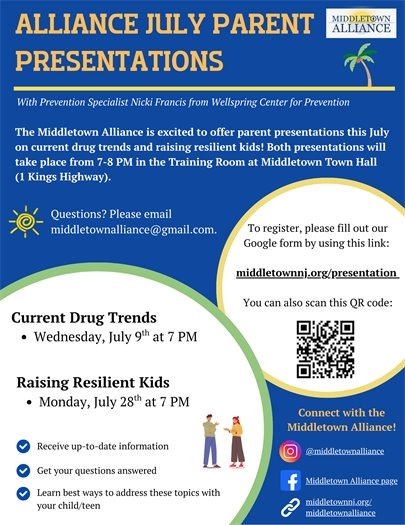 Middletown Alliance July Parent Presentations