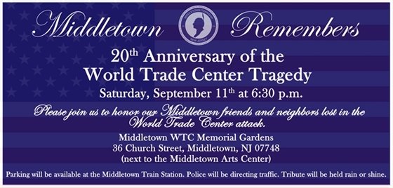 Middletown 9/11 20th Anniversary Invitation