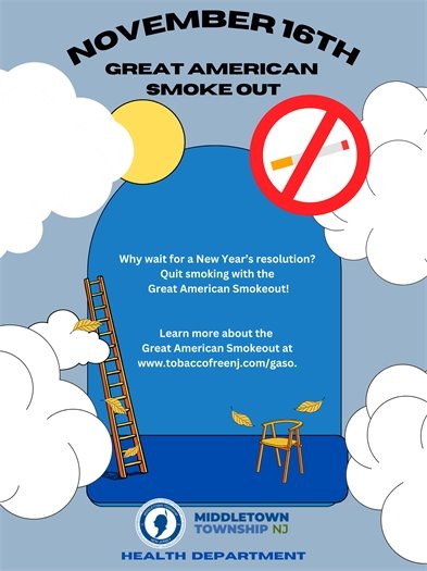 November 16th was Great American Smokeout! Why wait for a New Year's resolution? Learn more about the Great American Smokeout at www.tobaccofreenj.com/gaso.