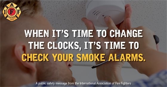 Check smoke alarms and change clocks this weekend