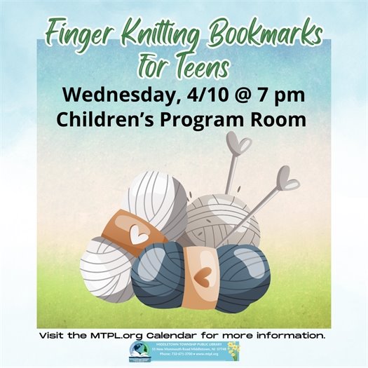 MTPL Finger Knitting Bookmarks for Teens