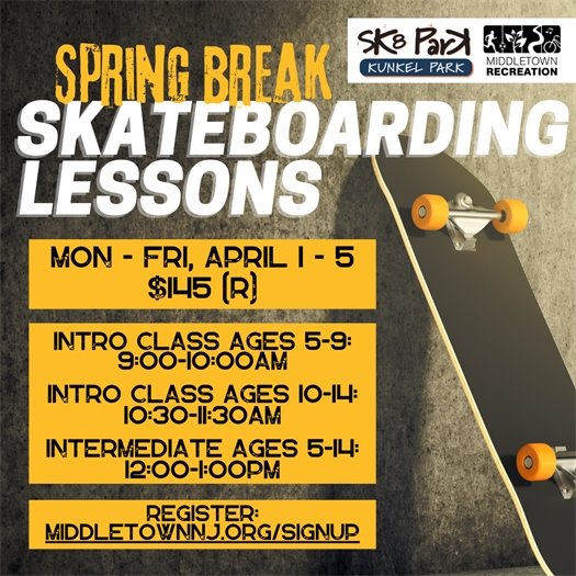 Middletown Recreation Skateboarding Lessons