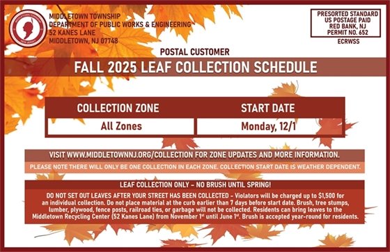 Fall 2025 Leaf Collection Schedule