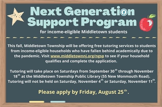 Graphic about NGSP for income-eligible Middletown students