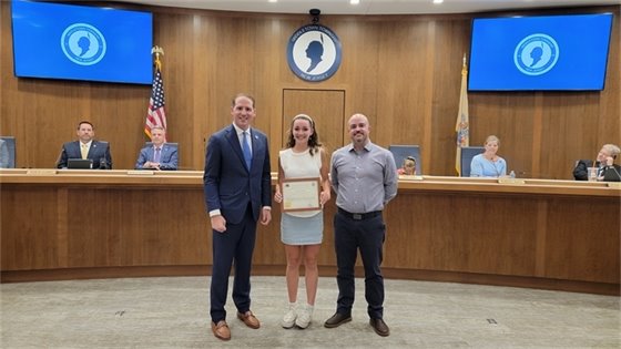Mayor with Rosie Shay and Coach Bayers