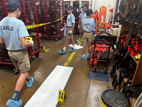Senior Police Youth Week Cadets Investigating Crime Scene 