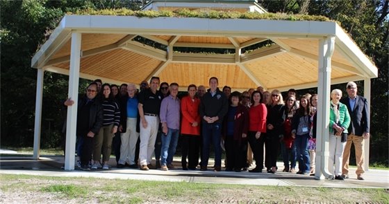 Green  Roof Pavilion Ribbon Cutting