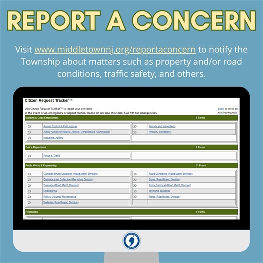 How to Report a Concern to Township Departments 