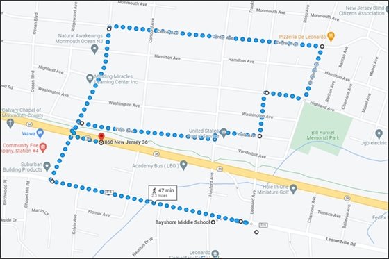 Memorial Day Parade route map