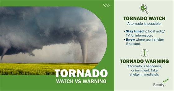Tornado Watch vs Tornado Warning