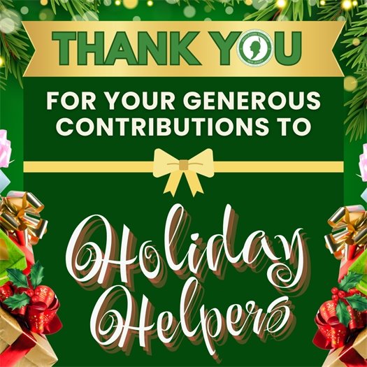 Thank you for your generous contributions to Holiday Helpers!