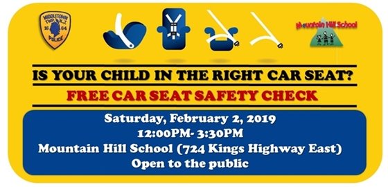 Car Seat Safety Check- Feb 2nd at Mountain Hill School