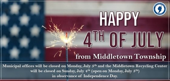 Municipal Offices (7/5) and Recycling Center (7/4) Closed in Observance of Independence Day