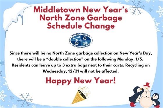 DPW New Year's Collection Schedule Changes
