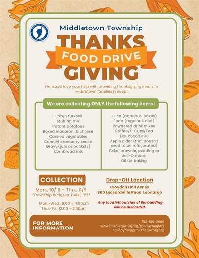 Information about Thanksgiving Food Drive