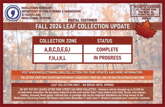 Fall 2024 Leaf Collection Schedule