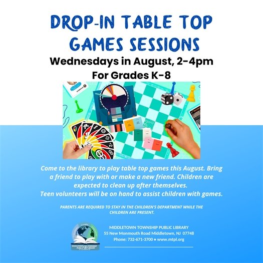 MTPL Drop-In Table Top Games Sessions