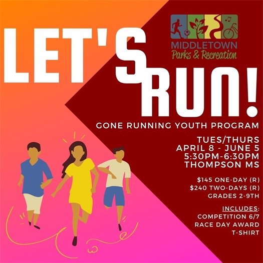Middletown Parks & Recreation Gone Running Youth Program