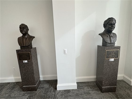 Johnson and Gill statues