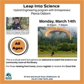 Leap into Science Program at MTPL Monday, 3/14 at 6:30 PM