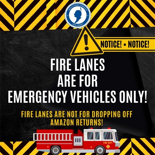 Fire lanes are for emergency vehicles only! Fire lanes are not for dropping off Amazon returns.