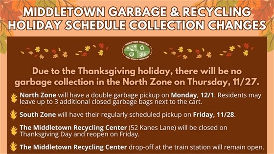Garbage and Recycling Thanksgiving Collection Changes