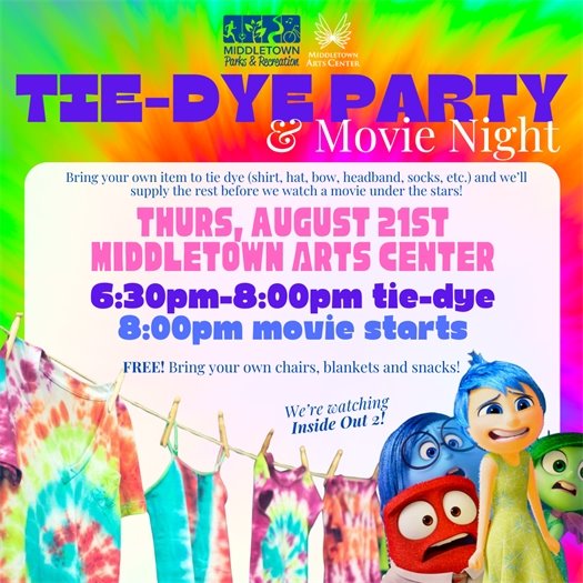 Middletown Parks & Recreation and MAC Tie-Dye Party & Movie Night