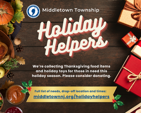 We're collecting Thanksgiving food items and toys this holiday season through Holiday Helpers.