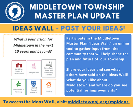 Middletown Master Plan Ideas Wall: www.middletownnj.org/mpideas