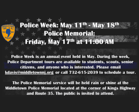 Police Week 2024: Police Memorial Service on Friday, 5/17 at 11 AM